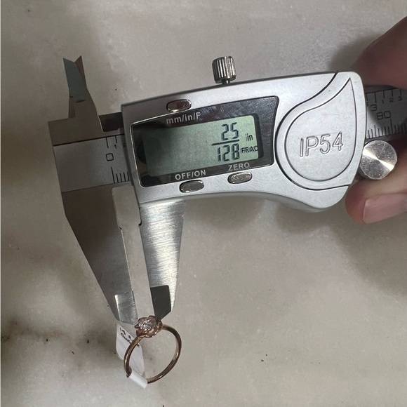 14k Rose Gold Plated Inset Flower Engagement Ring Size6 - Picture 7 of 7